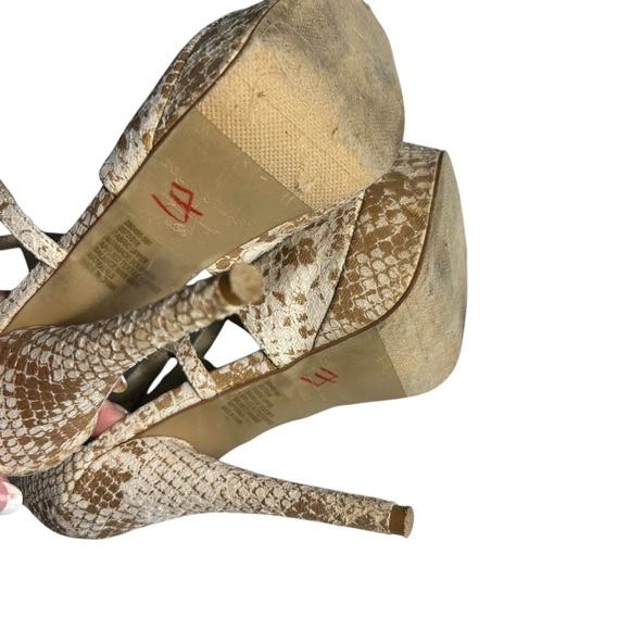 Colin Stuart Snakeskin Print Platform Heels Sz 6.5 - Picture 9 of 10